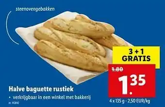 Lidl Halve baguette rustiek aanbieding