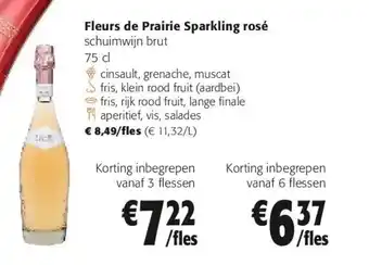 Colruyt Fleurs de Prairie Sparkling rosé schuimwijn brut 75 cl aanbieding