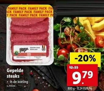 Lidl Gepelde steaks aanbieding