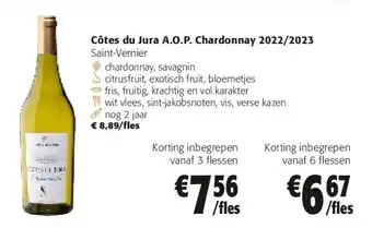 Colruyt Côtes du Jura A.O.P. Chardonnay 2022/2023 aanbieding