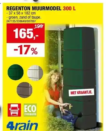 Hubo REGENTON MUURMODEL 300 L aanbieding