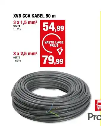 Hubo XVB CCA KABEL 50 m 3 x 1,5 mm² aanbieding