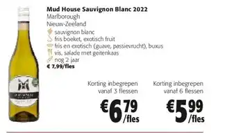 Colruyt Mud House Sauvignon Blanc 2022 aanbieding