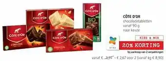 Spar Colruyt Côte d’or chocoladetabletten aanbieding