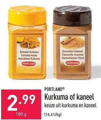 ALDI Portland kurkuma of kaneel aanbieding
