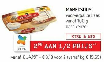 Spar Colruyt Maredsous voorverpakte kaas aanbieding