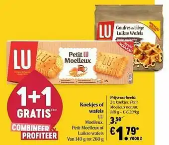 Delhaize Lu koekjes, petit moelleux natuur aanbieding