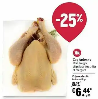 Coq ardenne hele maïskip