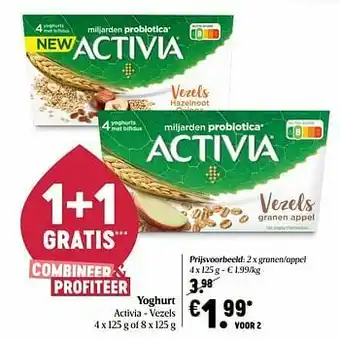 Delhaize Yoghurt activia granen-appel aanbieding