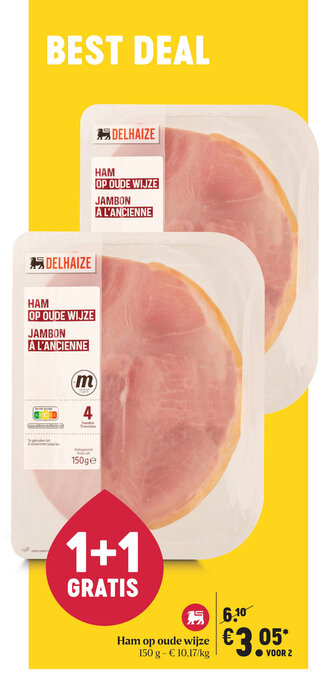 Delhaize Ham op oude wijze aanbieding