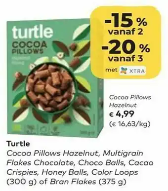 Bio Planet Turtle cocoa pillows hazelnut aanbieding