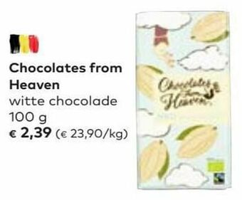 Bio Planet Chocolates from heaven witte chocolade aanbieding