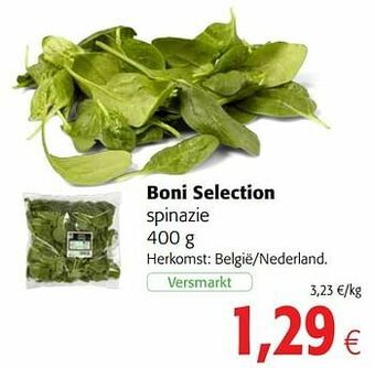 Colruyt Boni selection spinazie aanbieding