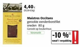 Colruyt Maistres occitans gerookte eendenborstfilet aanbieding