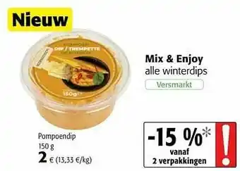 Colruyt Mix + enjoy pompoendip aanbieding