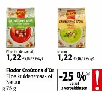 Colruyt Flodor croûtons d’or fijne kruidensmaak of natuur aanbieding
