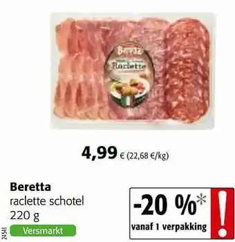 Colruyt Beretta raclette schotel aanbieding