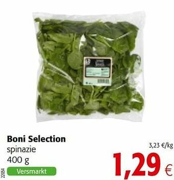 Colruyt Boni selection spinazie aanbieding