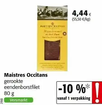 Colruyt Maistres occitans gerookte eendenborstfilet aanbieding