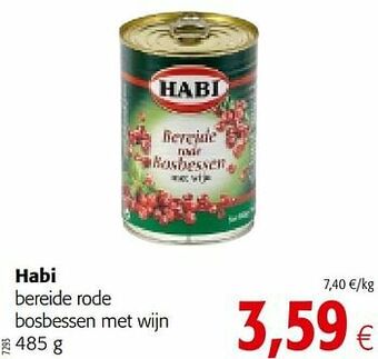 Colruyt Habi bereide rode bosbessen met wijn aanbieding