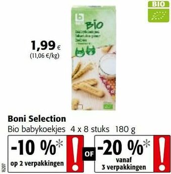 Colruyt Boni selection bio babykoekjes aanbieding