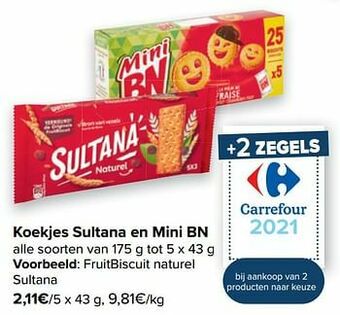 Carrefour Market Fruitbiscuit naturel sultana aanbieding