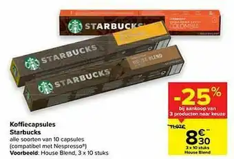 Carrefour Koffiecapsules starbucks house blend aanbieding