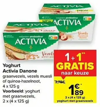 Carrefour Yoghurt met graanvezels aanbieding