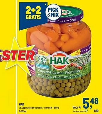 Hak doperwten en wortelen - extra fijn