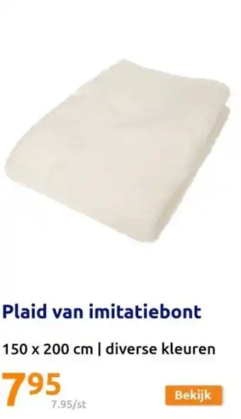 Action Plaid van imitatiebont aanbieding