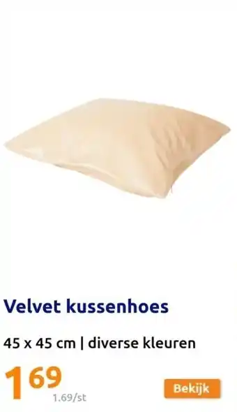 Action Velvet kussenhoes aanbieding