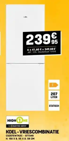 Electro Depot KOEL-VRIESCOMBINATIE aanbieding