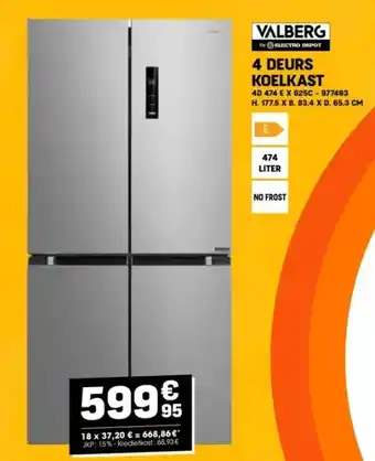 Electro Depot 4 DEURS KOELKAST aanbieding