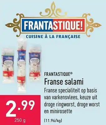 ALDI Frantastique franse salami aanbieding