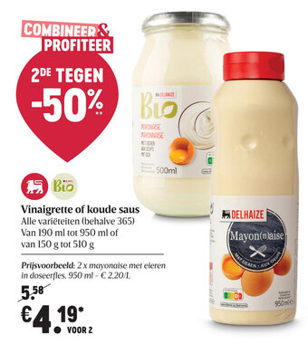 Delhaize Vinaigrette of koude saus aanbieding
