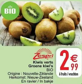 Kiwis verts groene kiwi’s bio