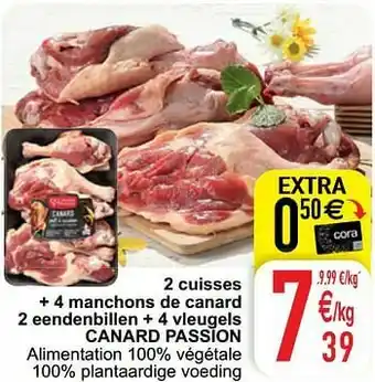 Cora 2 cuisses + 4 manchons de canard 2 eendenbillen + 4 vleugels canard passion aanbieding