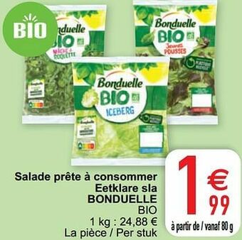 Cora Salade prête à consommer eetklare sla bonduelle bio aanbieding