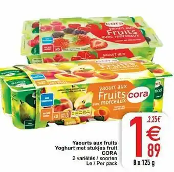 Cora Yaourts aux fruits yoghurt met stukjes fruit cora aanbieding