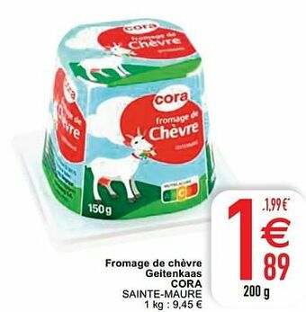 Cora Fromage de chèvre geitenkaas cora sainte-maure aanbieding