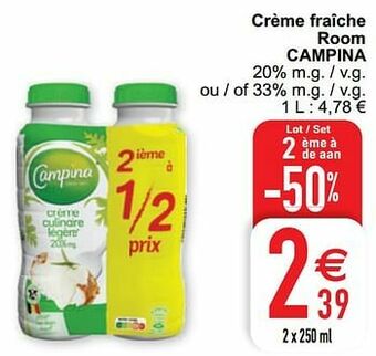 Cora Crème fraîche room campina aanbieding