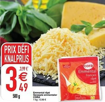 Cora Emmental râpé geraspte emmentaler cora aanbieding