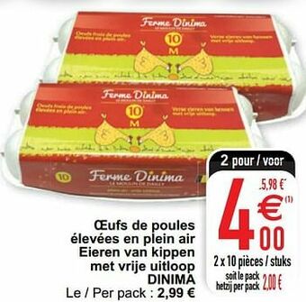 Cora Oeufs de poules élevées en plein air eieren van kippen met vrije uitloop dinima aanbieding