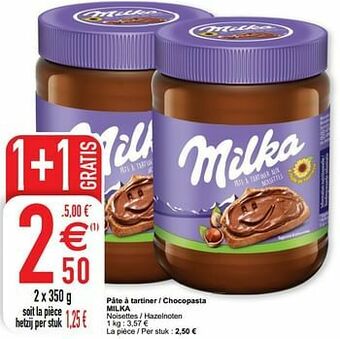 Cora Pâte à tartiner - chocopasta milka aanbieding