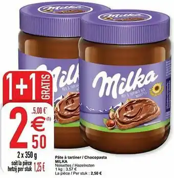 Pâte à tartiner - chocopasta milka