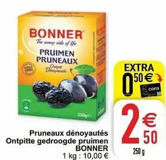 Cora Pruneaux dénoyautés ontpitte gedroogde pruimen bonner aanbieding