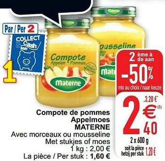 Cora Compote de pommes appelmoes materne aanbieding