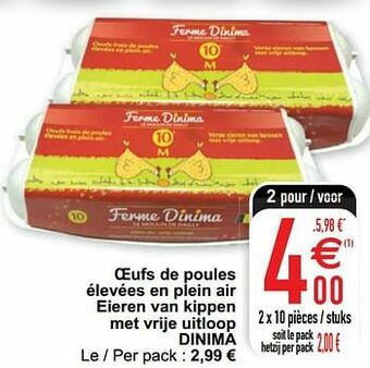 Cora Oeufs de poules élevées en plein air eieren van kippen met vrije uitloop dinima aanbieding