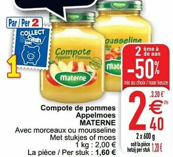 Cora Compote de pommes appelmoes materne aanbieding