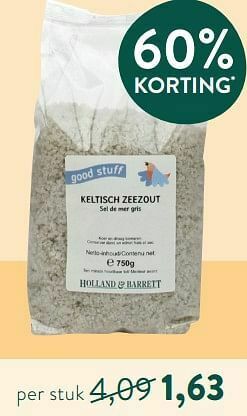 Holland & Barrett Good stuff keltisch zeezout aanbieding